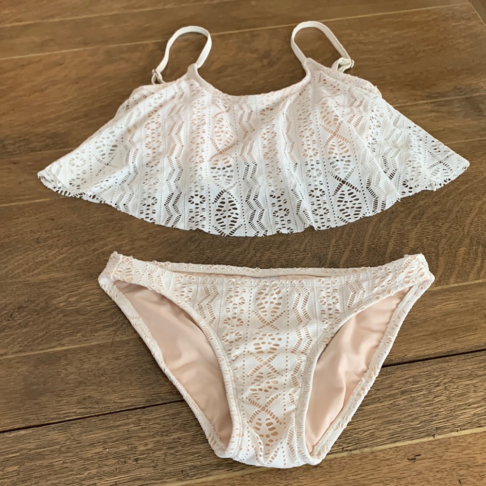 2 Piece Swim Suit with Built-in Bra & Adjustable Straps